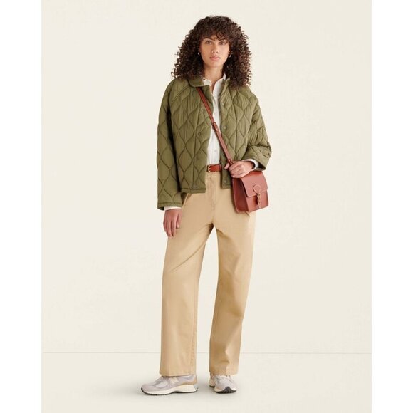 ROOTS Brooks Green Quilted Nylon Lightweight Boxy Jacket, Size L - Picture 2 of 16